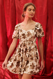 Floral Velvet Babydoll Dress
