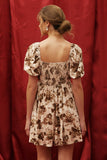 Floral Velvet Babydoll Dress