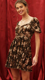 Floral Velvet Babydoll Dress