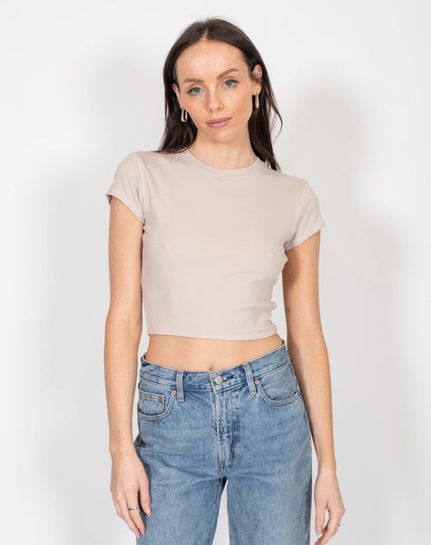 The Cropped Ribbed Tee