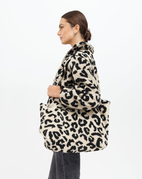 Leopard Sherpa Tote