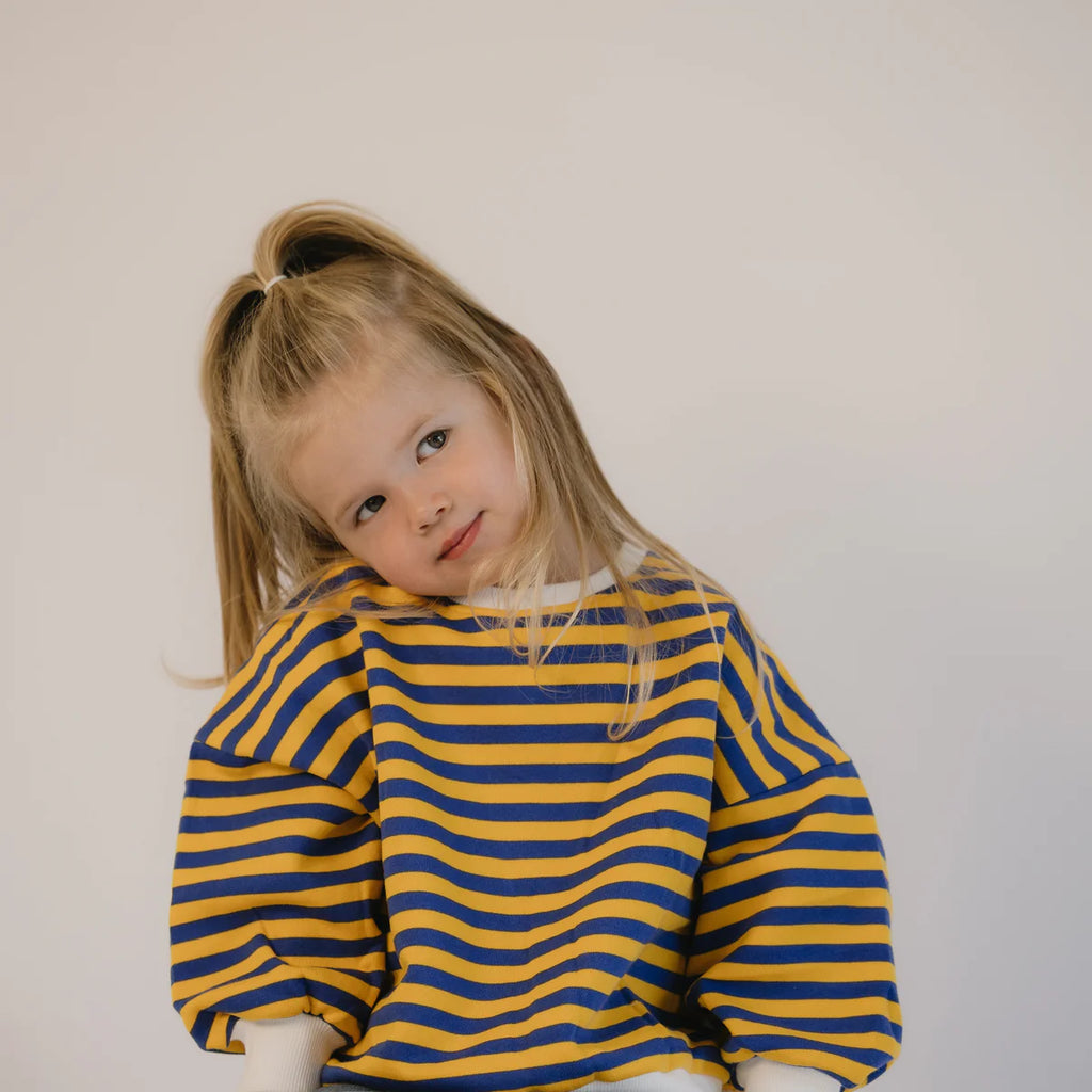 Stripe Fleece Lined Crewneck
