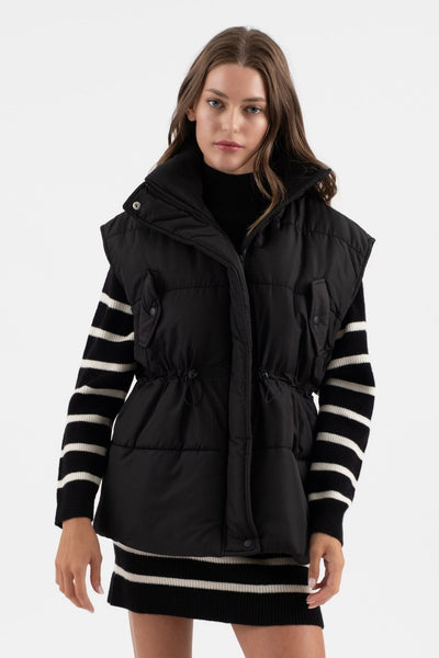 Drawstring Puffer Vest