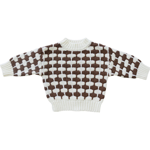 Brown and Cream Knit Sweater