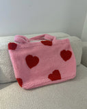 All Over Heart Sherpa Tote